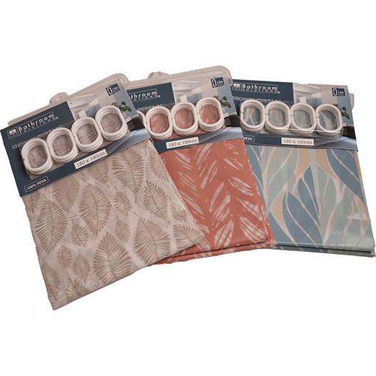 Zasłona Prysznicowa 180x180cm niebieska / różowa / biała