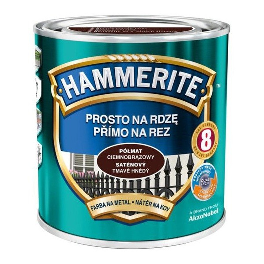 Farba Hammerite na rdzę 0,7l Ciemnybrąz półmatowy