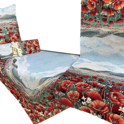 Bieżnik na stół EDEN Pole Maków 40x100cm Chenille