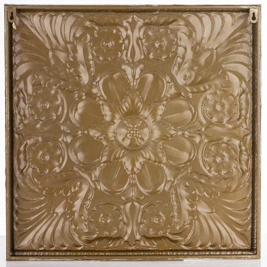 Obraz metalowy błękitno-złoty 50,5x50,5cm metaloplastyka