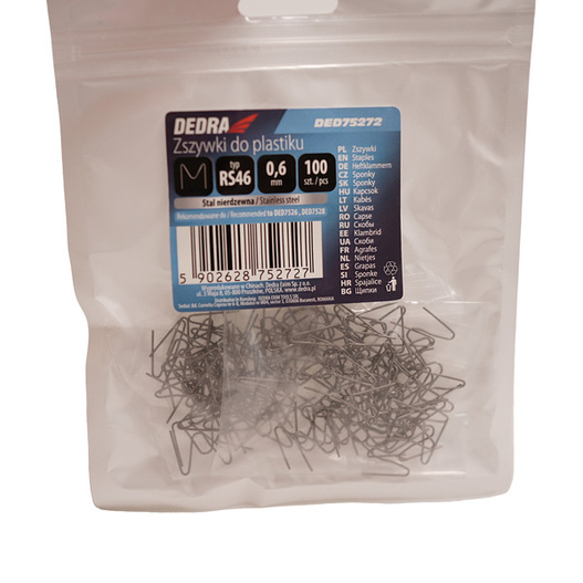 Zszywki do plastiku M RS18 100sztuk Dedra
