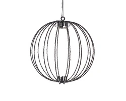 KULA metalowa 192 LED czarna 28cm 5m