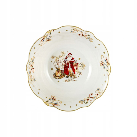 Miska ceramiczna Mikołaj z Reniferem złote ranty 15,5cm 