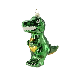 Bombka szklana 1sztuka Dinozaur zielony 12cm