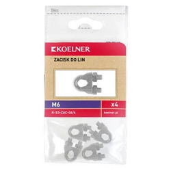 Zacisk kabłąkowy do lin 6mm 4sztuki Koelner