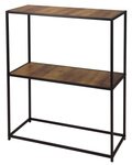 Regał metalowy czarny, 2 drewniane półki 70x31x85cm