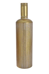 Złoty wazon metalowy z efektem przetarcia i zwężaną szyjką 68,5 cm