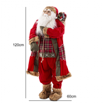Mikołaj czerwony sztruks z workiem prezentów 120 cm