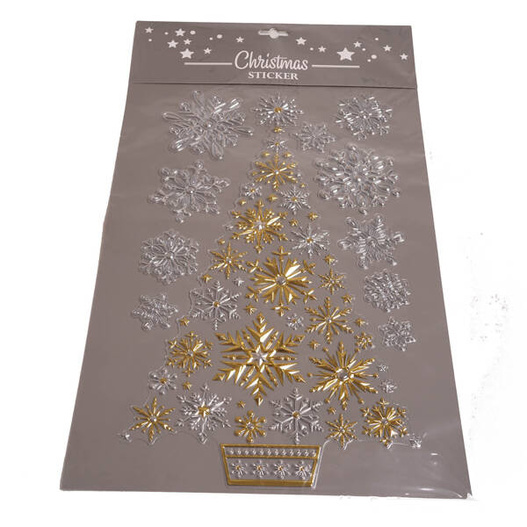 Naklejki ścienne biało-srebrno-złote 29x41cm