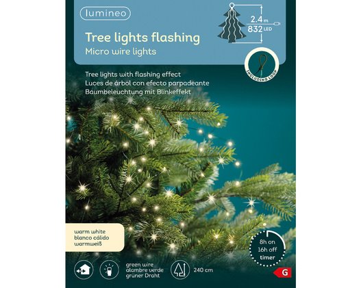 Lampki LED 832 żyłka Wiązki 2,4m zielony ciepły biały