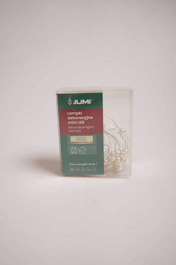 Lampki na baterie 40 mini LED kulki ciepły biały 390+30cm