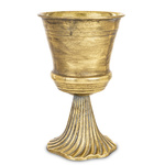Kielich metal na falowanej nóżce złoty 26,5 cm
