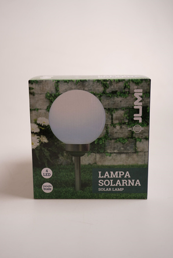 Lampa solarna 4LED biała kula 20cm