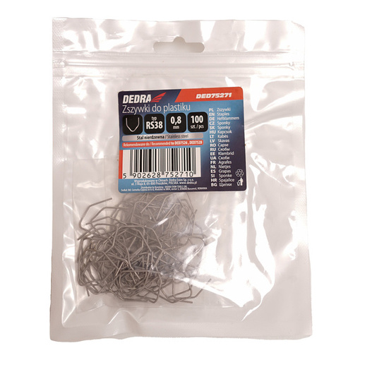 Zszywki do plastiku V RS38 100sztuk Dedra