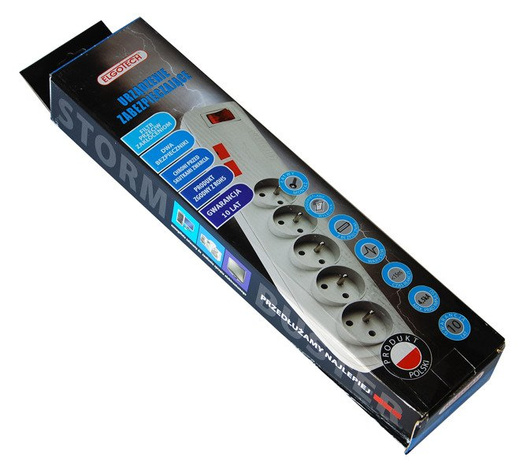 Przedłużacz przeciwprzepięciowy +bezp. 5x Z/U 1,5m