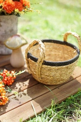 Naturalny koszyczek Bali z trawy morskiej boho