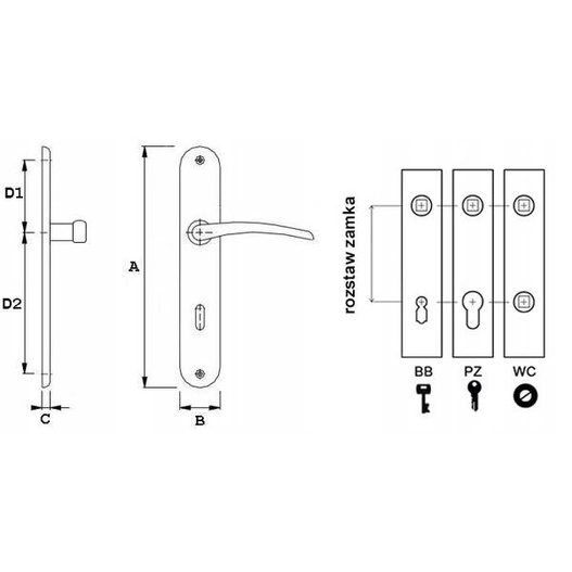 Klamka Biała Biszkopt BB72