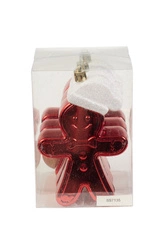 Bombki ciastek czerwony 3 sztuki 12cm