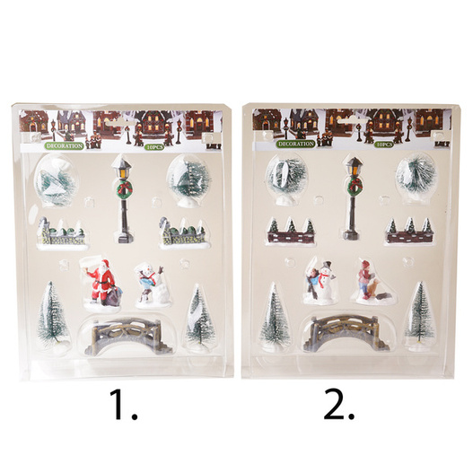 Zestaw 10 figurek do dekoracji Zima Wigilia