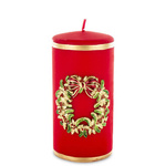 Świeca walec czerwona z wiankiem 10cm