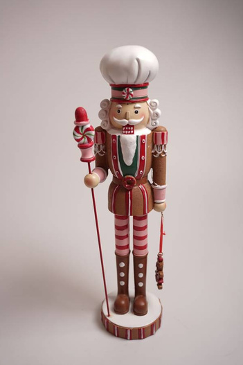 Dziadek do orzechów piernikowy brązowo-czerwony 45,5x13x12 cm