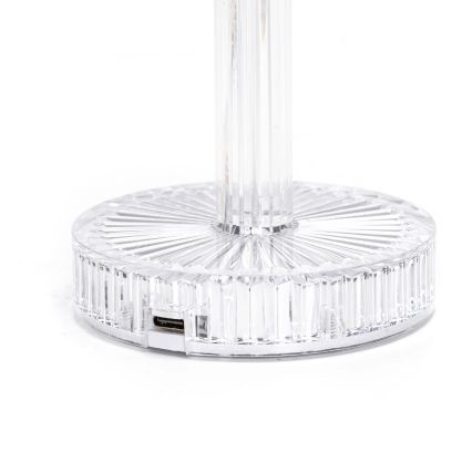Lampka plastikowa z baterią USB 26cm kryształ kielich