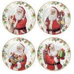 Talerze Mikołaj z misiem, prezentami 19cm 4 sztuki