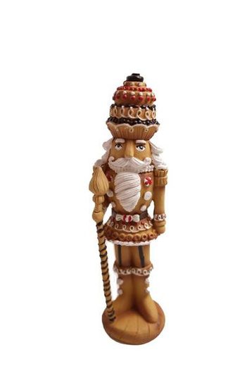 Żołnierz piernikowy brąz na podstawce domek/babeczka na głowie 30cm