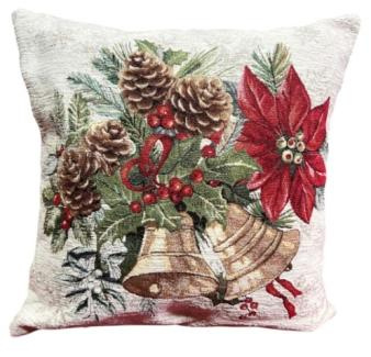 BN Poszewka 40x40cm Chenille Dzwonki, czerwona poisencja