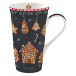 Kubek czarny w pierniki 600 ml
