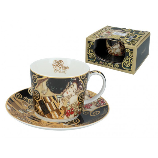 KLIMT Filiżanka ze spodkiem 230ml Pocałunek w pudełku Carmani
