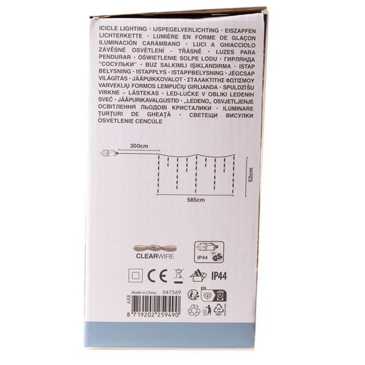 Kurtyna zewnętrzna 180 Led 6m 52h transparentny/ biały ciepły