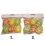 Zawieszki jajka 6 sztuk / 6 cm Zielono-żółto-pomarańczowe