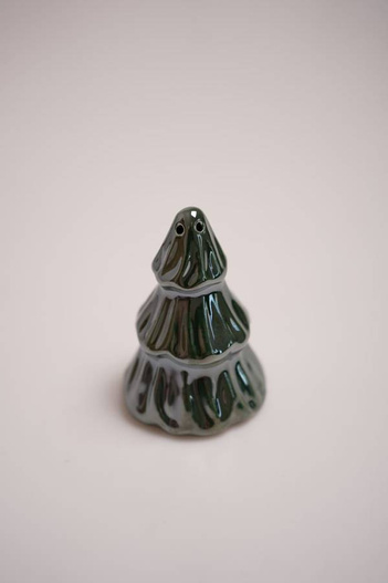 Solniczka/pieprzniczka ceramiczna zielona choinka 8cm 1 sztuka