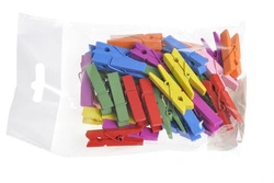 Spinacze/klamerki drewniane 3,5cm kolorowe 36szt paczka