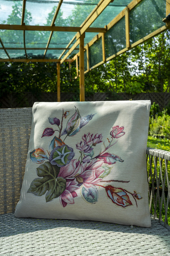 Poszewka na poduszkę fiolet bukiet 40x40cm Chenille