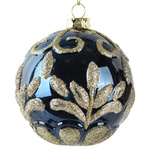 Bombka 1 sztuka 8cm granatowa złoty wzór połysk/mat 2wzory