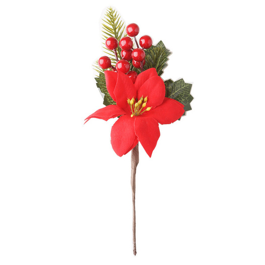 PIK Gałązka świąteczna poinsecja czerwone owoce