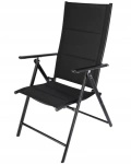Krzesło 7-pozycji aluminium czarne do 120kg 56x64cm