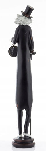 Figurka Antyk KOT w czarnym fraku z zegarem złotym 63cm