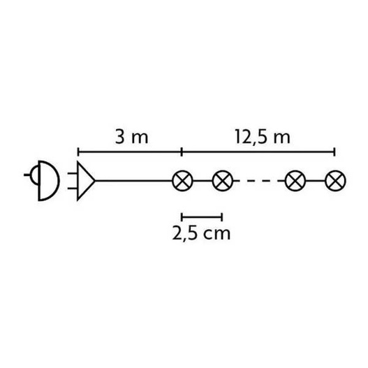 Lampki LED 500L 12,48m biały zimny zewnętrzne