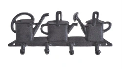 Wieszak żeliwny 4-haczyki konewka - brązowy