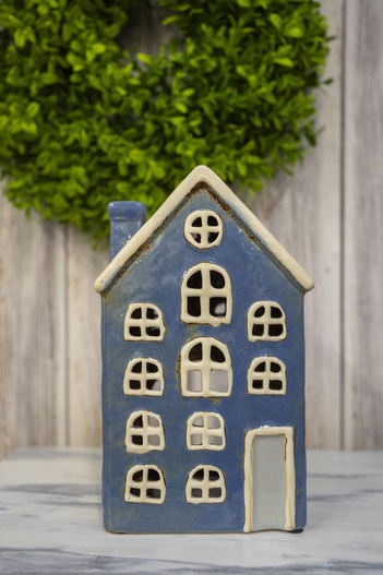 Domek holenderski niebieski na T-light 12,5x9x20,5 cm