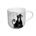 Kubek Crazy Cats parasol w pudełku Carmani biało-czarny