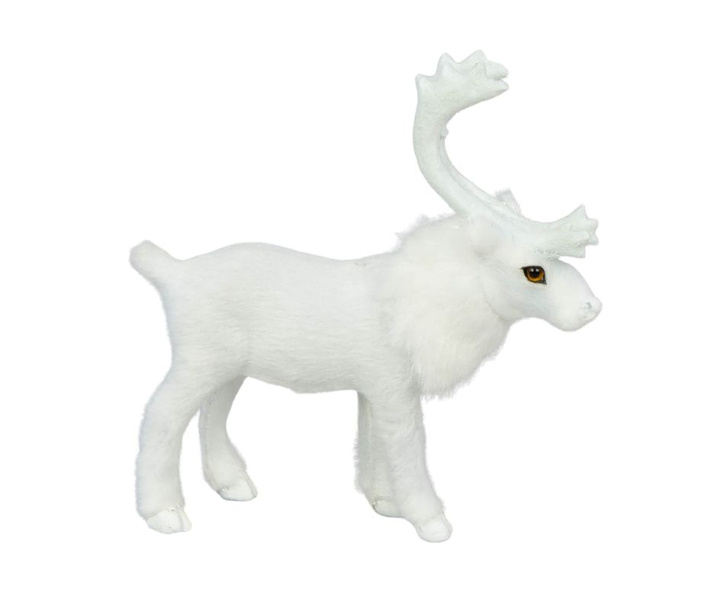 Renifer biały futerko 11,5x12cm - zdjęcie 3