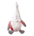 Skrzat biała futrzana czapka, długa broda 27cm