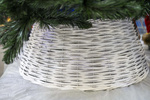 Osłonka/Kosz wiklinowy do choinki biały 70cm