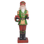 Figurka Dziadek do orzechów z wieńcem zielony 47cm