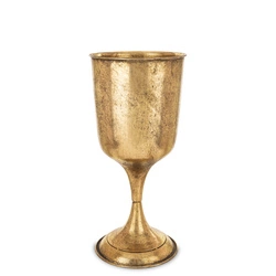 Kielich metal na nóżce złoty 45,5 cm