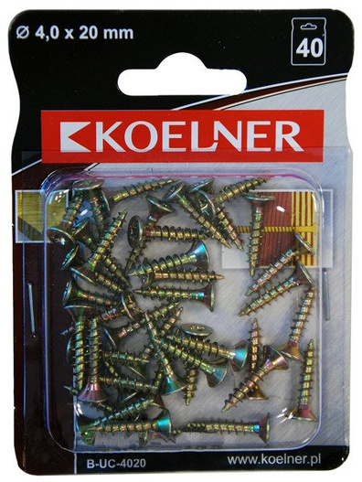Wkręt do drewna 4x20 mm Koelner 40 sztuk